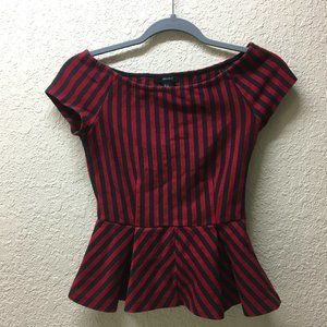 Donated. Red and black pin stripe top